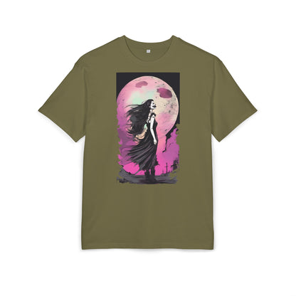 Unisex Heavy Oversize Tee with Moonlit Design, Graphic Tee for Night Lovers, Alternative Fashion, Halloween Shirt, Gift for Her