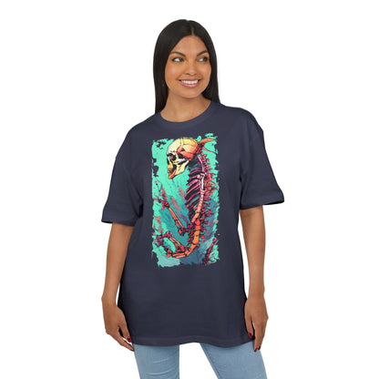 Colorful Skeleton Art Unisex Heavy Oversize Tee | Graphic Tee, Skeleton Shirt, Artsy Gift, Halloween Apparel, Trendy Streetwear