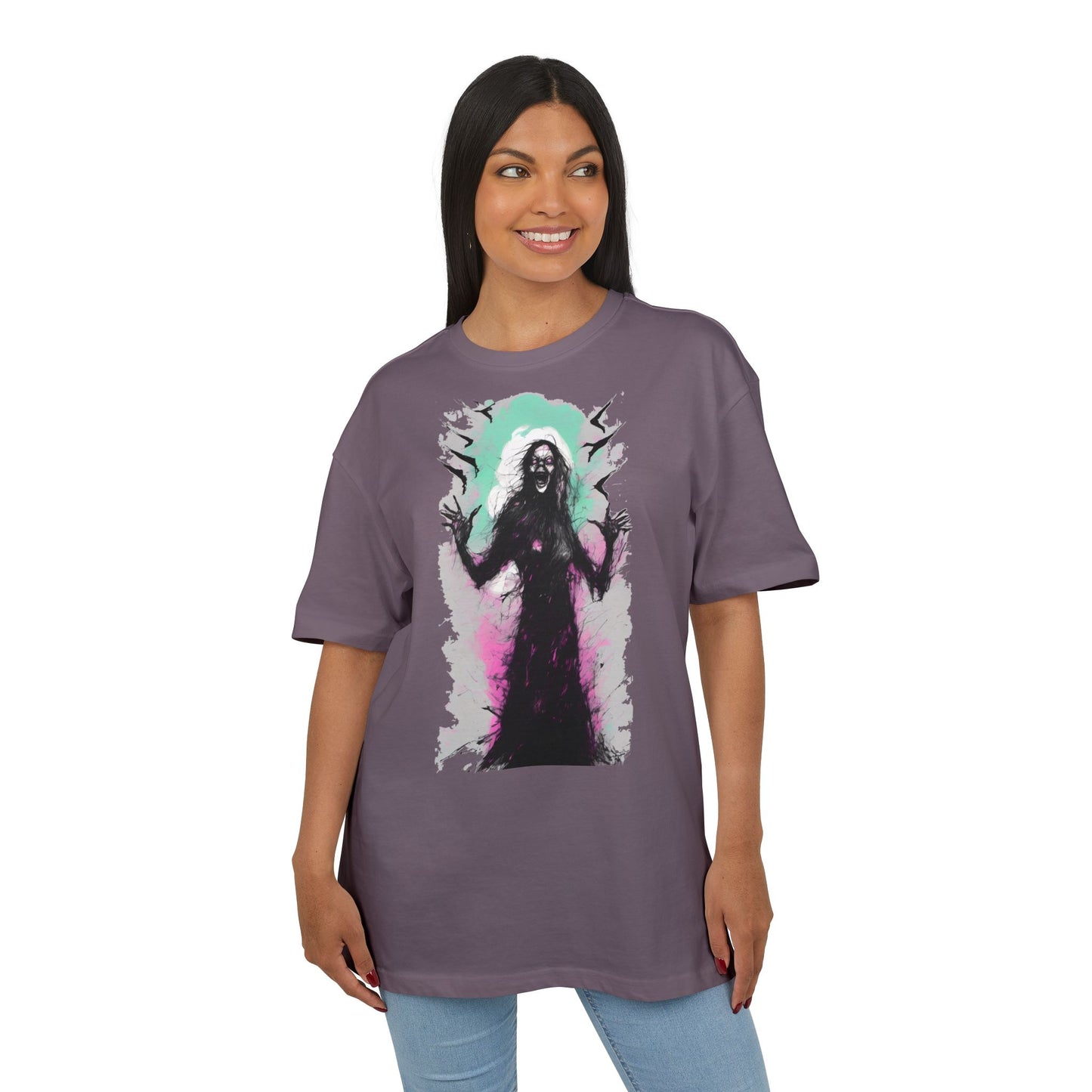 Spooky Witch Oversize Tee - Halloween Shirt, Graphic Tee for Festivals, Trendy Streetwear, Gift for Witch Lovers, Unisex Apparel