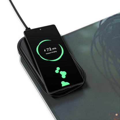 LED Gaming Mouse Pad with Wireless Charging | LED Desk Accessory, Gamer Gift, Tech Decor, Office Organizer, Home Office Essentials