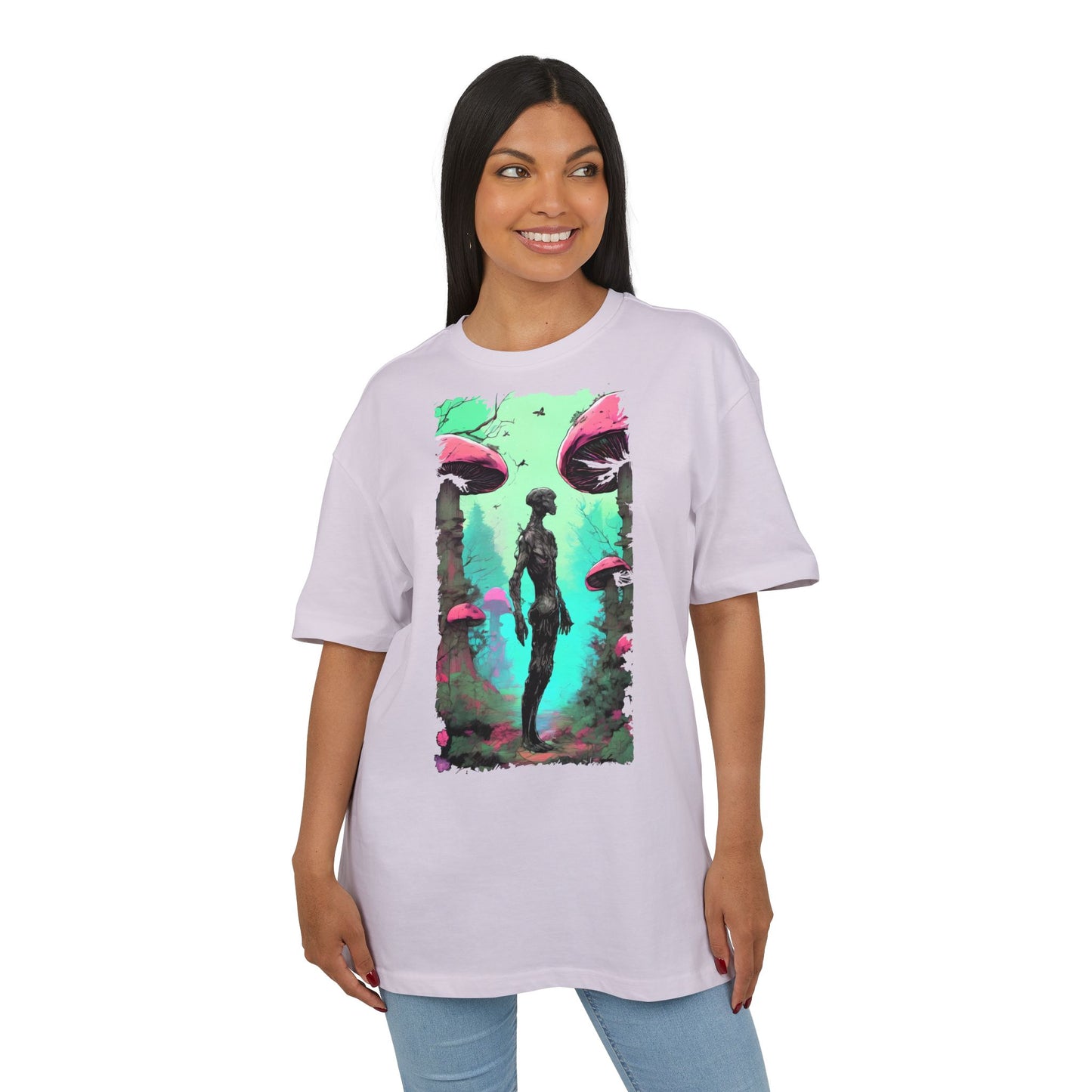 Psychedelic Mushroom Tee, Unisex Oversize Shirt, Trendy Graphic T-shirt, Casual Wear, Festival Attire, Unique Gifts