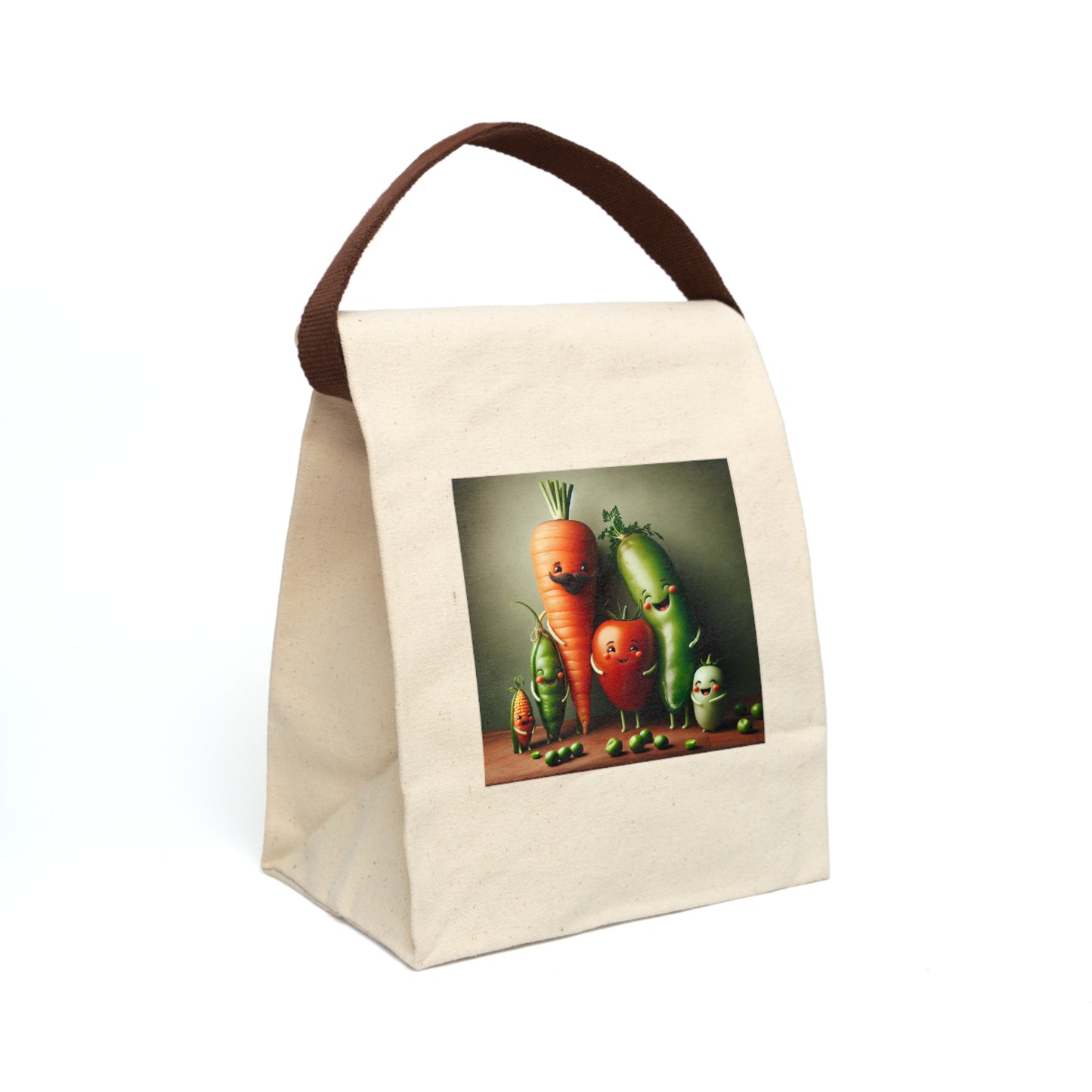 Whimsical Vegetable Canvas Lunch Bag, Eco-Friendly Tote, Kids Meal Bag, Cute Lunch Accessory, Gift for Garden Lovers, Picnic Essential