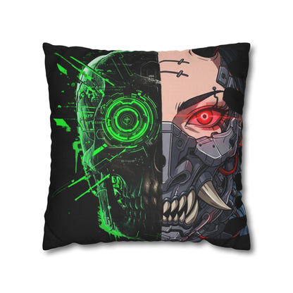 Futuristic Cyborg Pillowcase, Decorative Pillow Cover, Cyberpunk Home Decor, Gift for Sci-Fi Lovers, Gaming Room Accessory