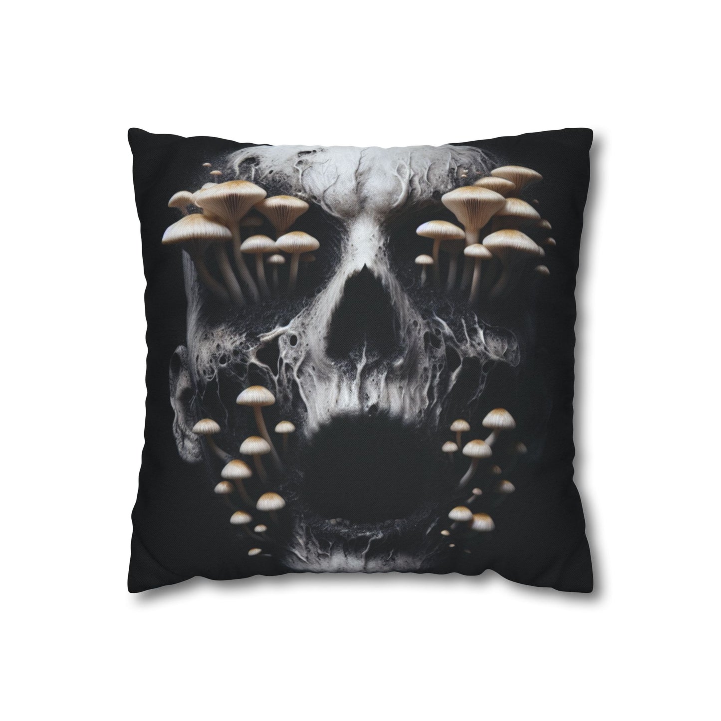 Gothic Mushroom Skull Pillowcase - Home Decor, Halloween, Gothic Style, Unique Gift, Bed and Couch Accent