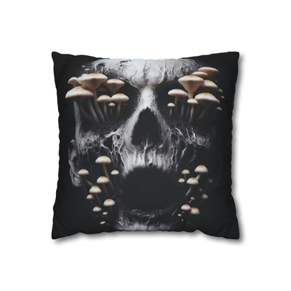 Gothic Mushroom Skull Pillowcase - Home Decor, Halloween, Gothic Style, Unique Gift, Bed and Couch Accent