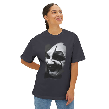Spooky Emoji Boxy Tee | Oversized T-Shirt, Halloween Apparel, Casual Wear, Unique Graphic Design, Unisex T-Shirt
