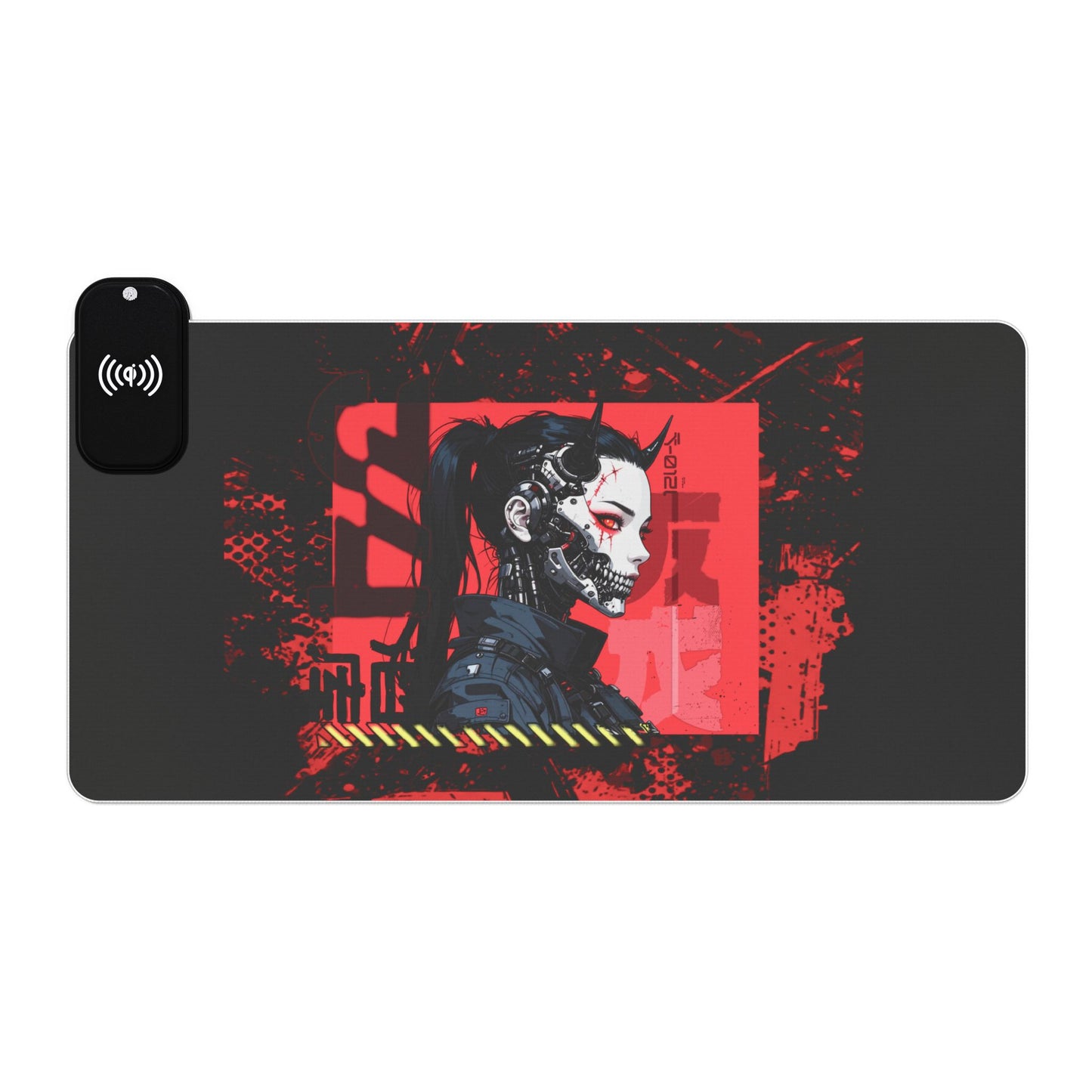 LED Gaming Mouse Pad with Wireless Charging - Cyberpunk Design, Gamer Essential, Desk Accessory, LED RGB, Perfect Gift for Gamers