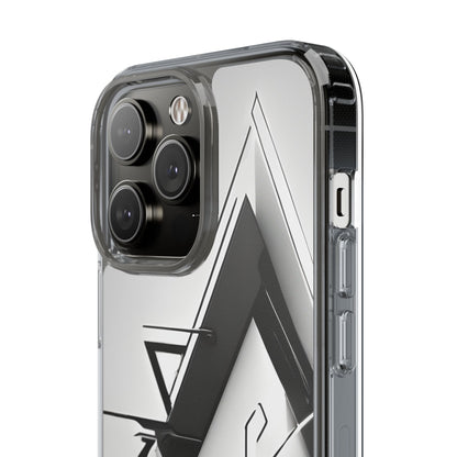 Clear Phone Case with Abstract Edgy Design Print