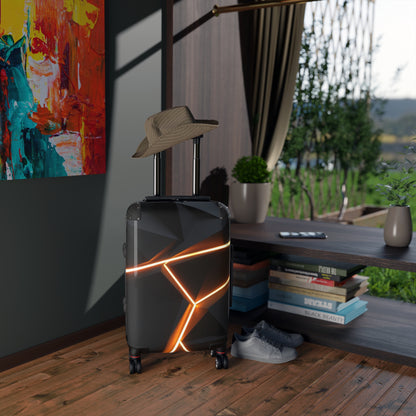 Stylish Travel Suitcase with Cyber Abstract Design - Perfect for Adventurers