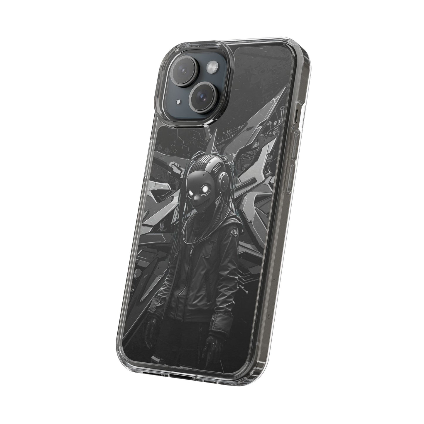 Anime-Inspired Clear Phone Case - Edgy Streetwear Style