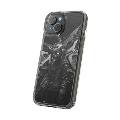 Anime-Inspired Clear Phone Case - Edgy Streetwear Style