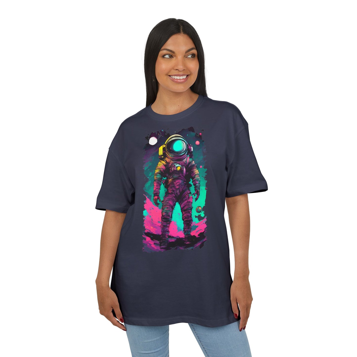Cosmic Astronaut Tee, Unisex Oversize Tee, Space Graphic Shirt, Retro Astronaut T-Shirt, Gift for Space Lovers, Unique Graphic Tee