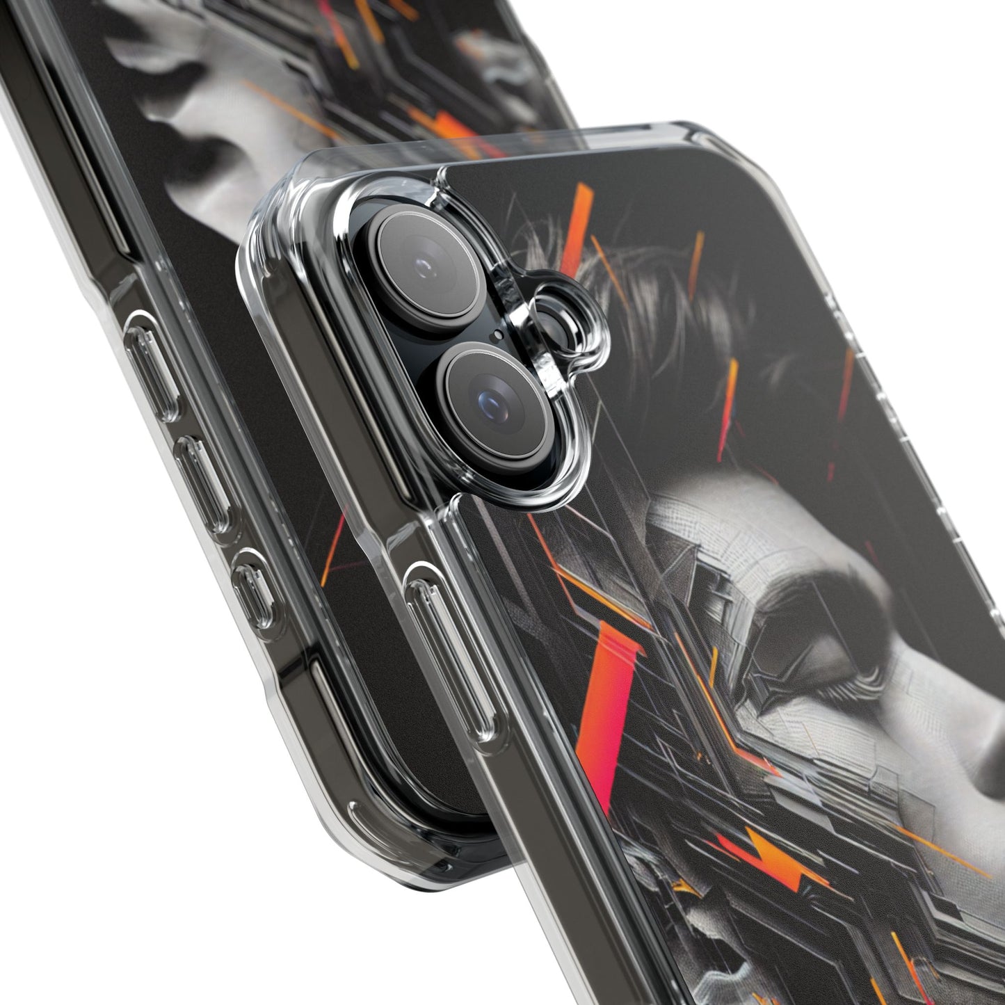 Magnetic Clear Impact Cases with Abstract Graphic, Stylish Phone Protection, Modern Gift for Tech Lovers, Unique Case