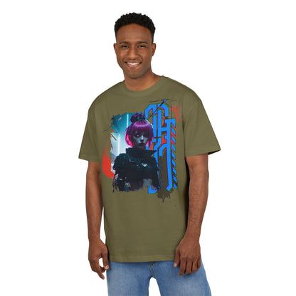 Cyberpunk Aesthetic Unisex Heavy Tee, Streetwear Style Shirt for Teens, Graphic Tee for Gaming, Cozy Casual Wear, Gift for Sci-Fi Lovers