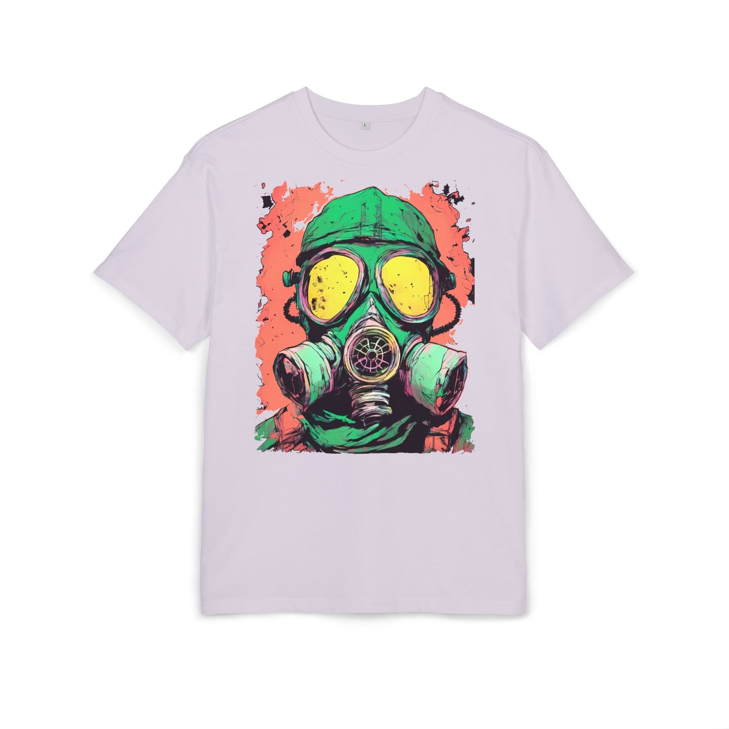 Retro Gas Mask Unisex Heavy Oversize Tee, Streetwear T-Shirt, Unique Graphic Tee, Festival Fashion, Cool Casual Wear