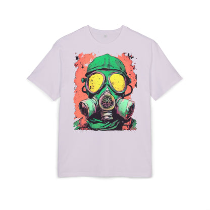 Retro Gas Mask Unisex Heavy Oversize Tee, Streetwear T-Shirt, Unique Graphic Tee, Festival Fashion, Cool Casual Wear