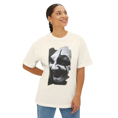 Spooky Emoji Boxy Tee | Oversized T-Shirt, Halloween Apparel, Casual Wear, Unique Graphic Design, Unisex T-Shirt