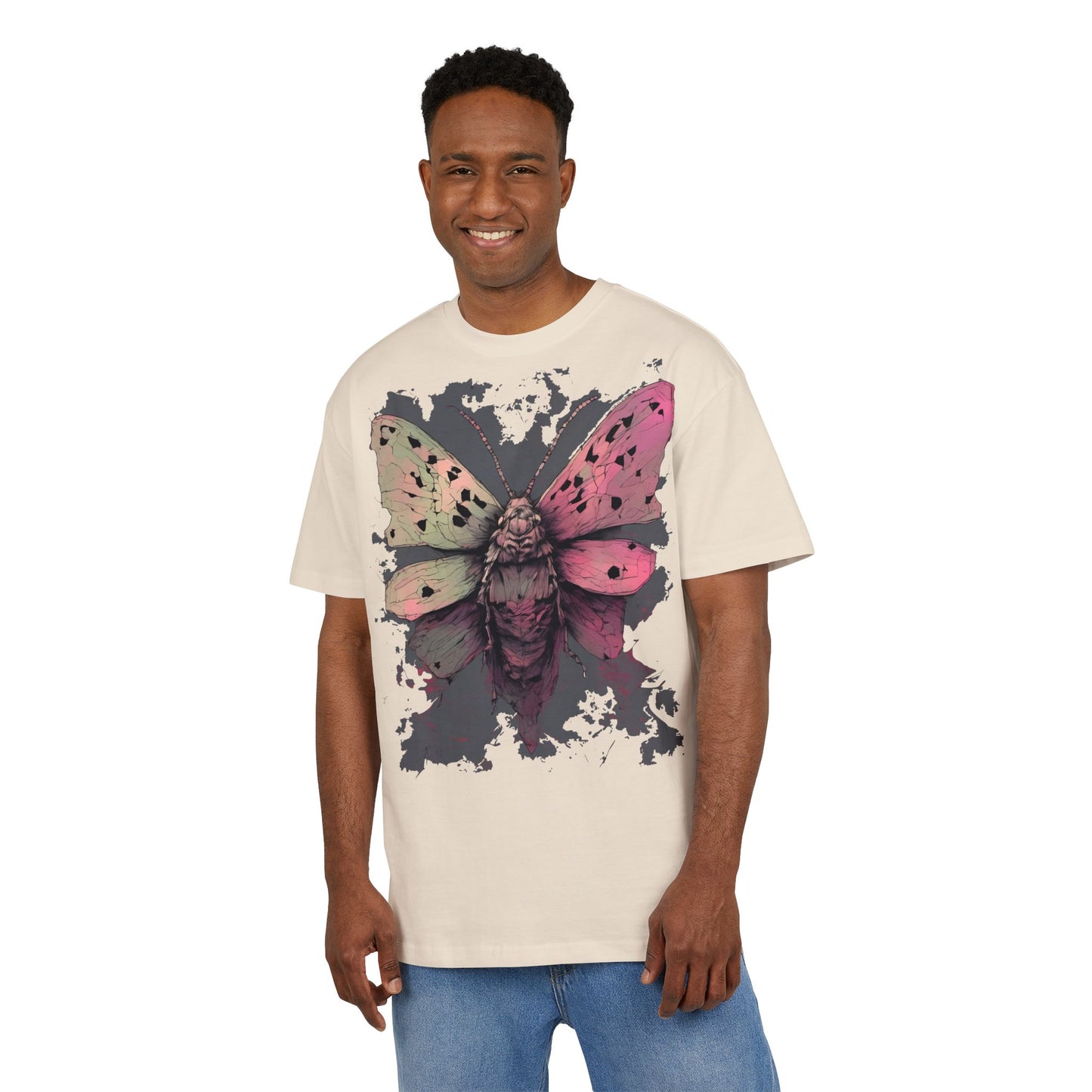 Moth Art Unisex Oversized Tee, Graphic T-Shirt, Nature Lover Gift, Everyday Wear, Summer Style