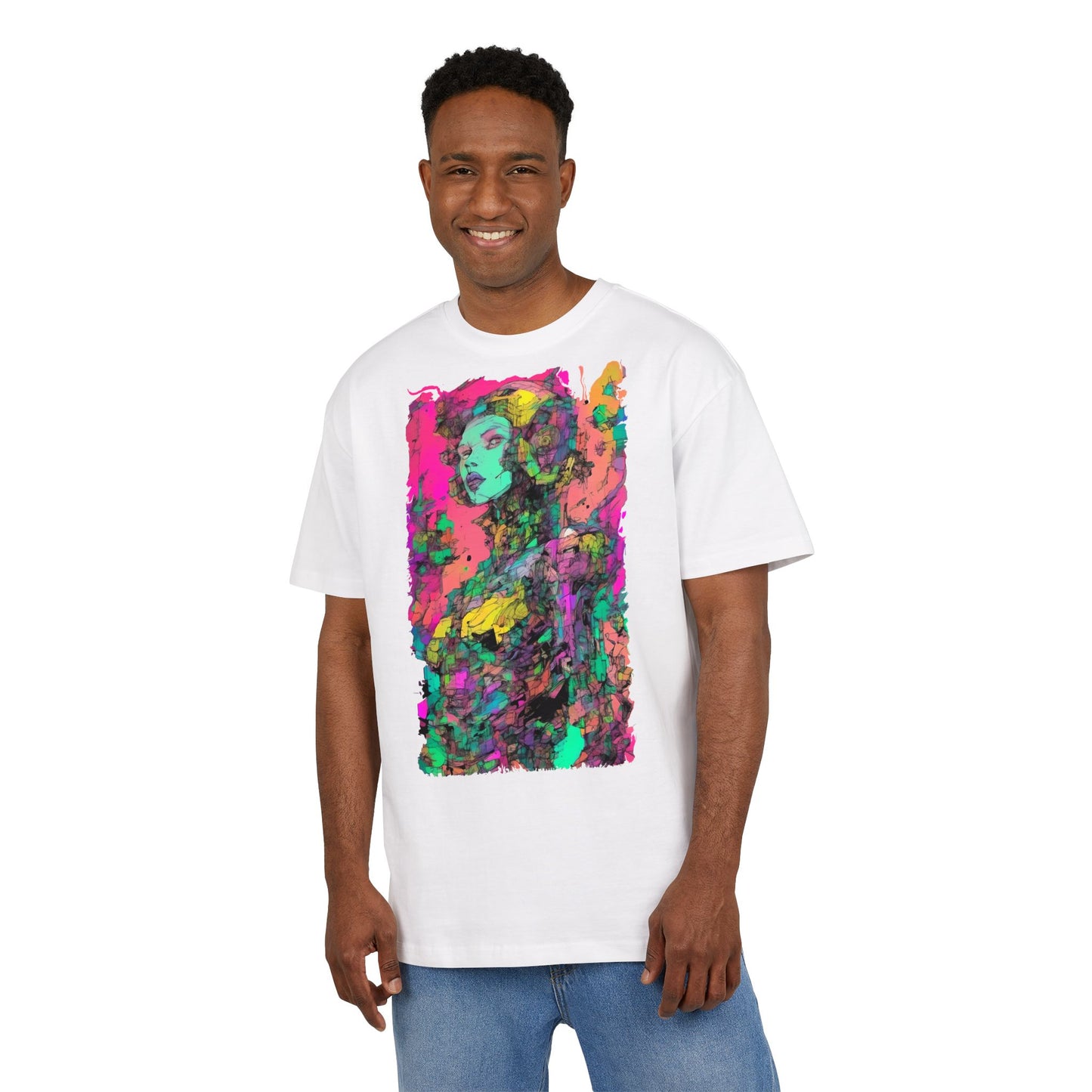 Artistic Oversize Tee - Vibrant Graphic Shirt, Casual Streetwear, Unique Gift for Art Lovers, Everyday Wear, Graphic Tee