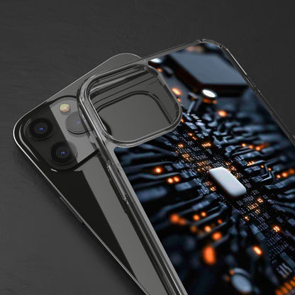 Clear Phone Case with Cyber Print