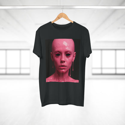 Artistic Pink Melting Face T-Shirt - Trendy Graphic Tee, Unique Gift, Statement Apparel, Festival Wear, Occasional Fashion, Street Style