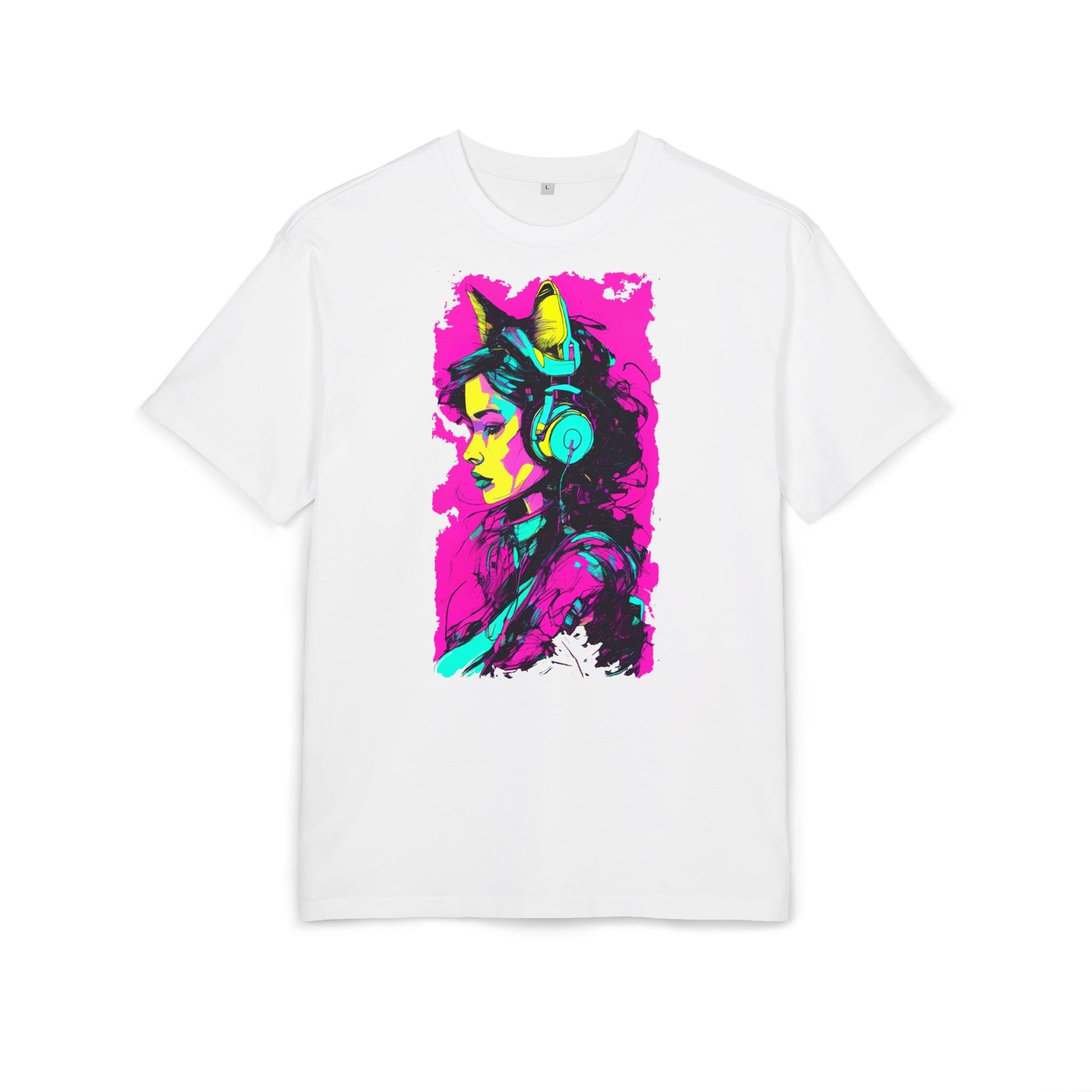 Vibrant Music Lover's Tee, Unisex Heavy Oversize Tee, Trendy Graphic Shirt, Colorful Art Top, Perfect for Festivals and Gifts