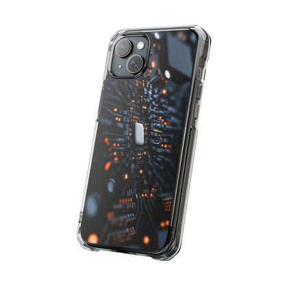 Magnetic Clear Impact Phone Case - Tech-Inspired Design, Perfect for Gadget Lovers, Birthday Gift, Tech Accessories, Durable Protection