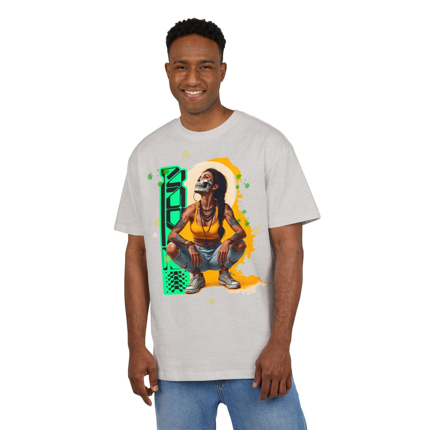 Vibrant Artistic Oversize Tee, Unisex Graphic Tee, Streetwear Fashion, Cool Casual Wear, Unique Art Inspired Shirt