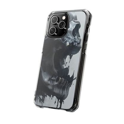 Unique Skull Design Magnetic Clear Impact Cases, Skull Phone Cases, Gothic Accessories, Halloween Gifts, Edgy Mobile Covers