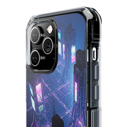 Futuristic Cityscape Phone Case, Customizable Clear Impact Case, Gift for Tech Lovers, Unique Phone Accessory, Aesthetic Cell Phone Cover