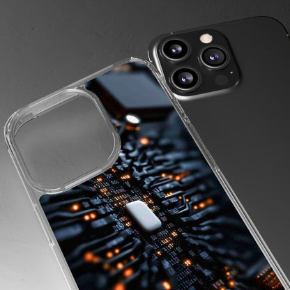 Clear Phone Case with Cyber Print