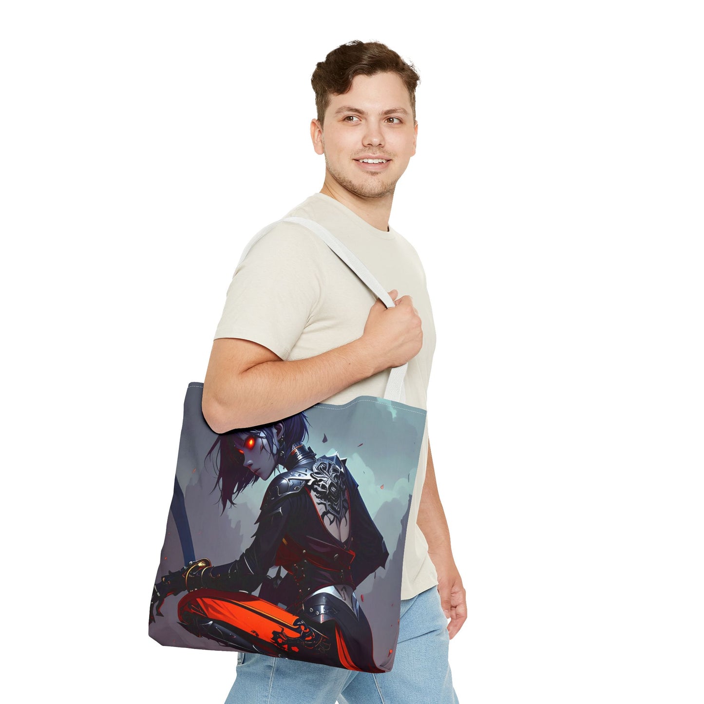 Edgy Graphic Tote Bag, Stylish Tote for Everyday Use, Unique Shopper Bag, Gift for Anime Lovers, Art-Inspired Eco-Friendly Tote