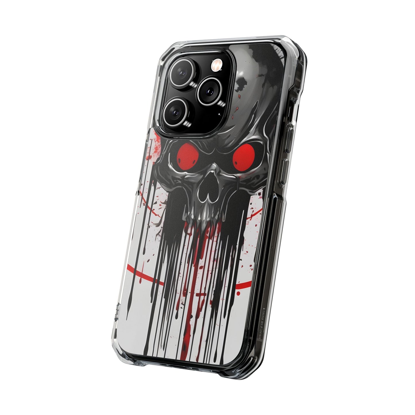 Edgy Skull Design Phone Case, Unique Protective Case, Magnetic Impact Case, Halloween Gift, Skull Lover Accessory
