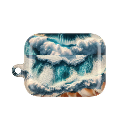 Ocean Wave AirPod Case - Waterproof Protection, Trendy Accessories for Summer, Beach Lover Gift, Cute Tech Cover, Tropical Aesthetic