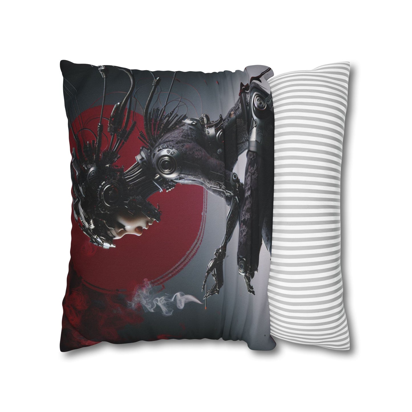 Futuristic Robot Love Pillowcase, Cyberpunk Decor, Gift for Tech Lovers, Modern Home Accent, Unique Housewarming Present