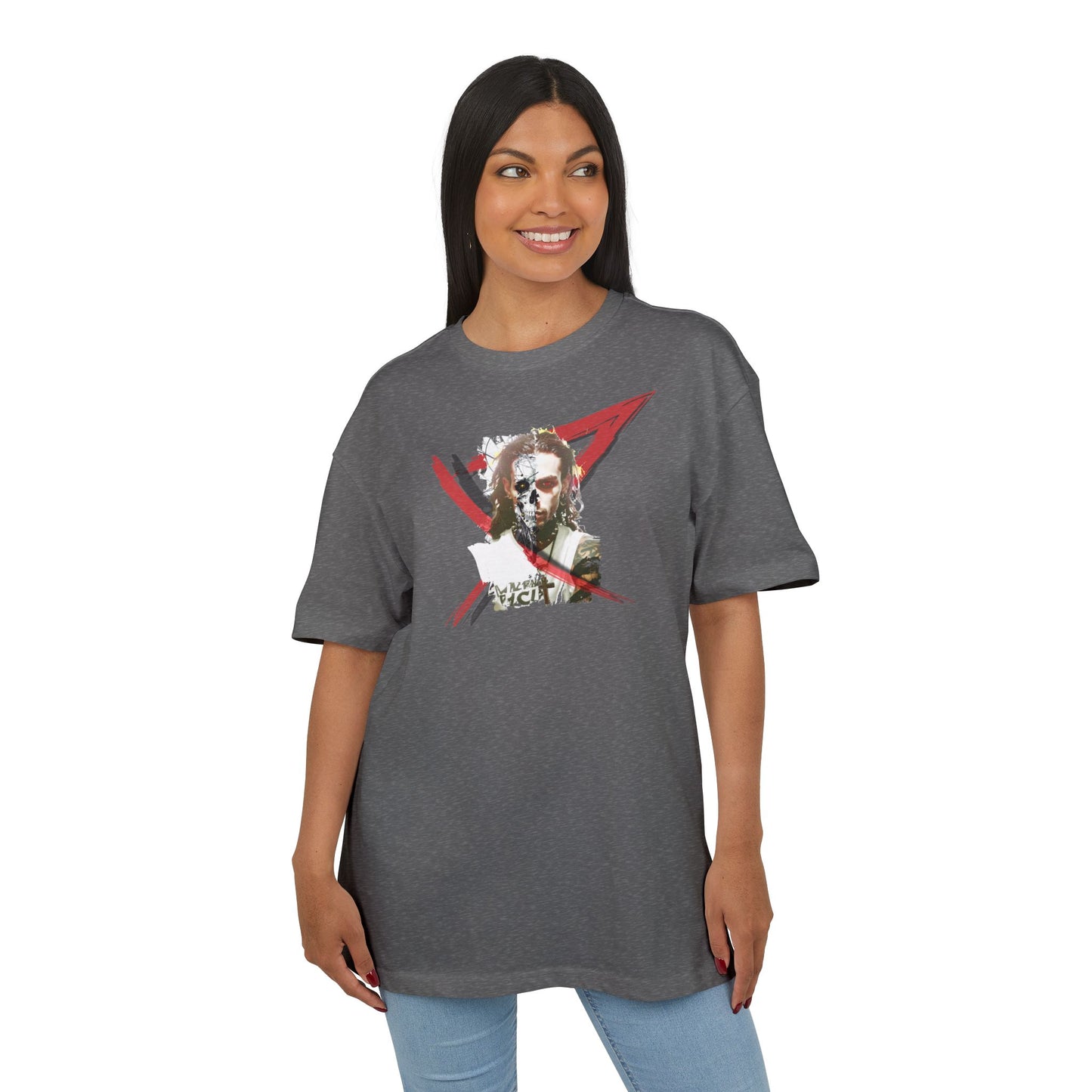Unisex Heavy Oversize Tee with Artistic Design, Casual T-Shirt, Graphic Tee for Art Lovers, Gift for Creative Friends, Trendy Streetwear