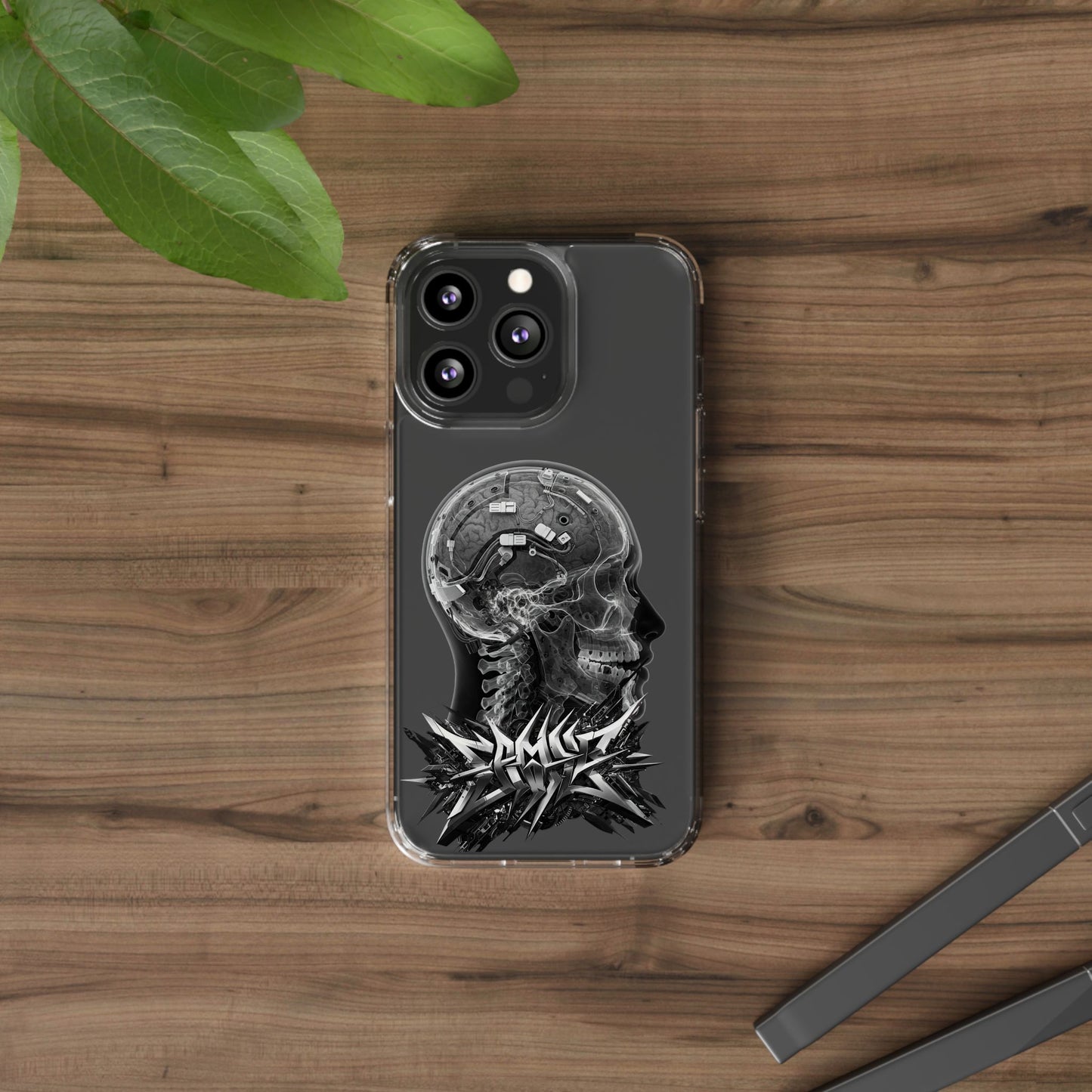 Skull Design Clear Phone Case - Unique Aesthetic for Tech Lovers