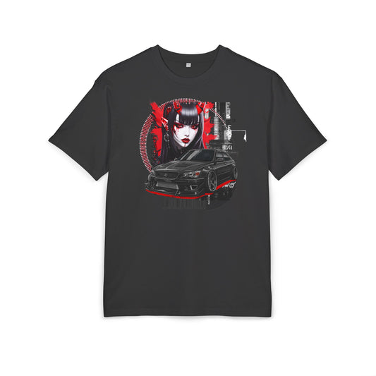 Edgy Graphic Tee, Oversized Streetwear, Unisex Stylish Top, Vintage Car Art Shirt, Casual Everyday Wear, Gift for Him/Her