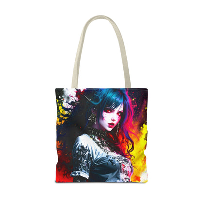 Vibrant Art Tote Bag, Gothic Chic Shopper, Colorful Beach Bag, Unique Gift for Her, Boho Style Tote, Festival Essential