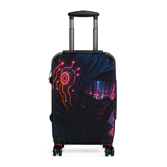 Futuristic Suitcase with Cyberpunk Design | Travel Luggage, Geek Gift, Stylish Bag, Unique Carry-On, Adventure Accessories