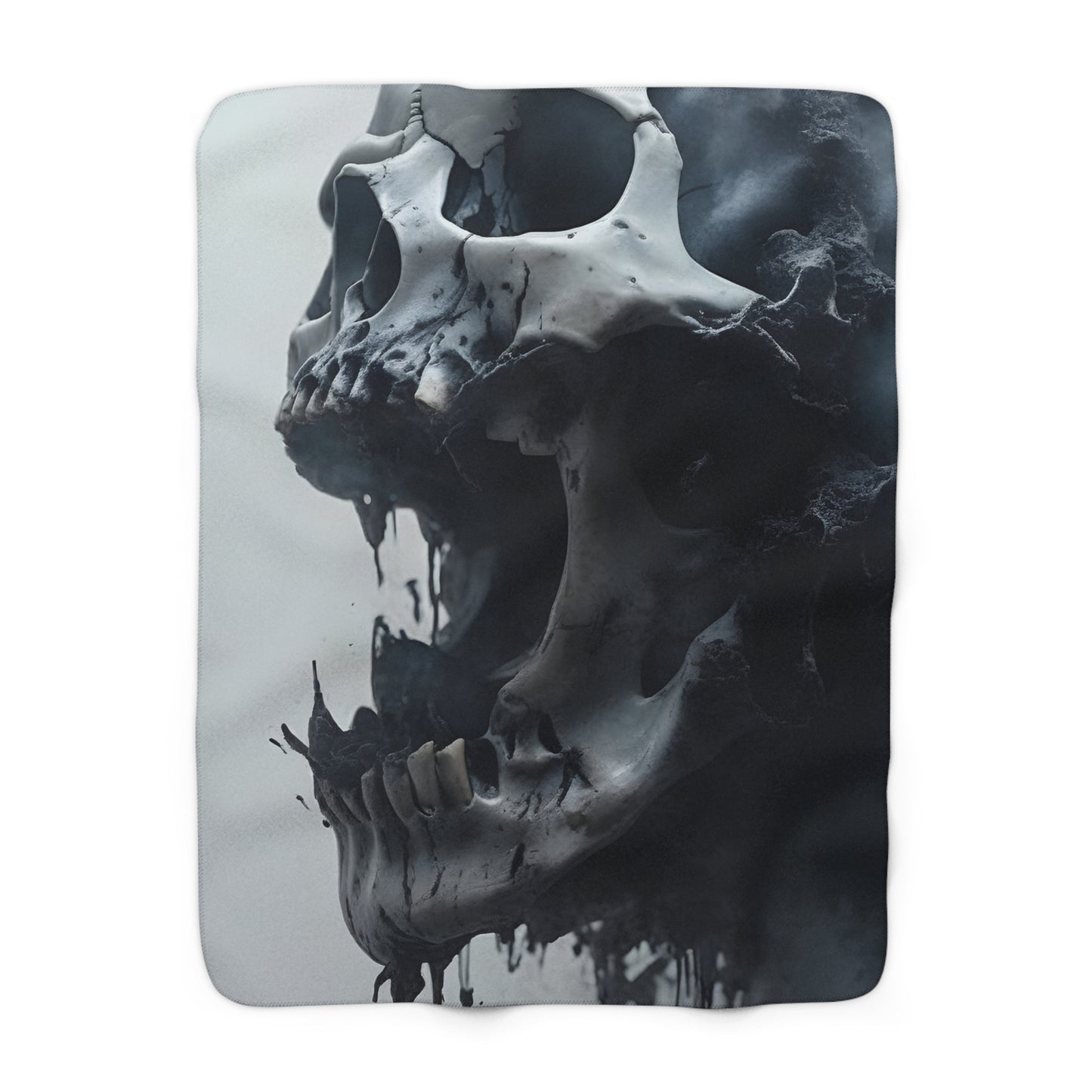 Gothic Skull Sherpa Fleece Blanket - Cozy Aesthetic Home Decor
