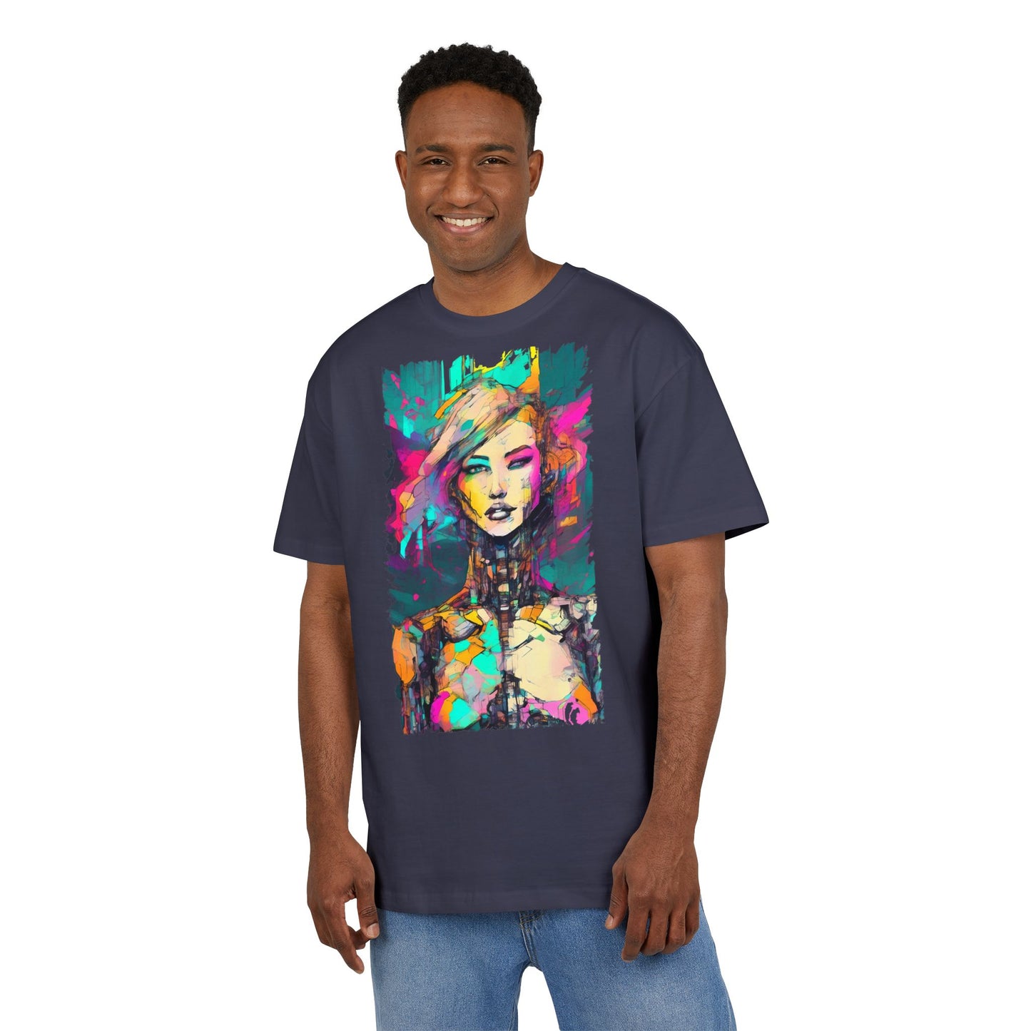 Vibrant Art Oversized Tee, Unisex Colorful T-Shirt, Graphic Arts Apparel, Casual Streetwear Gift, Unique Fashion Statement