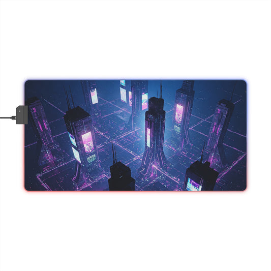 LED Cyberpunk Gaming Mouse Pad - Futuristic Glow, Desk Accessory for Gamers, Perfect for Birthdays, Gaming Setup, Home Office