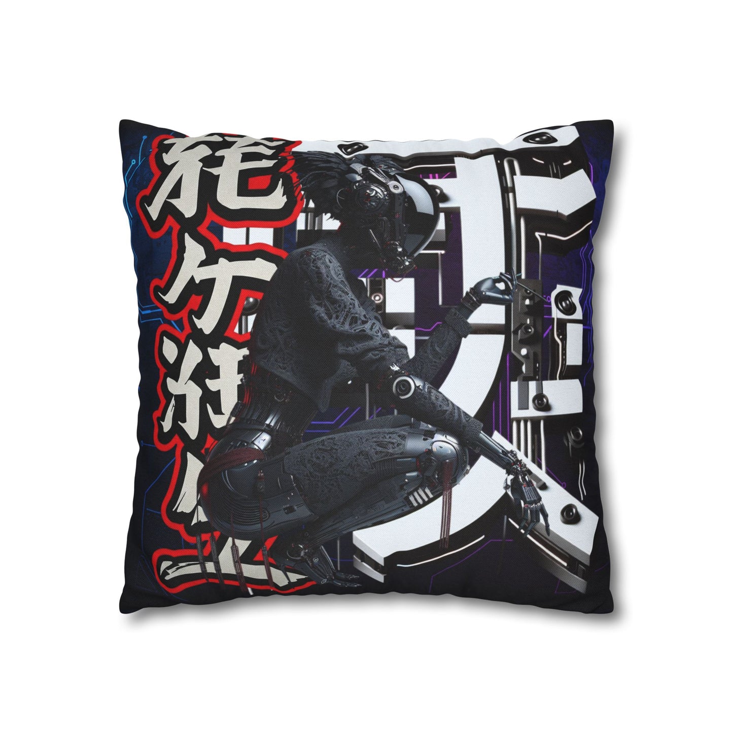Futuristic Robot Art Square Pillowcase - Unique Home Decor for Tech Lovers