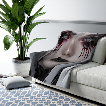 Sherpa Fleece Blanket with Dark Horror Gothic Design