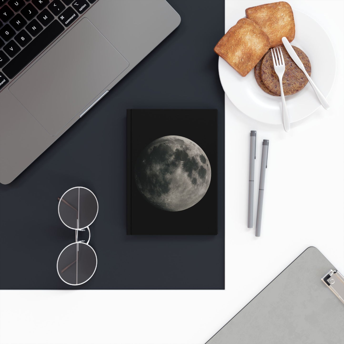 Moonlit Hard Backed Journal for Dreamers, Writing, Self-Reflection, Gift for Women, Night Sky Lovers, Inspiring Notebook