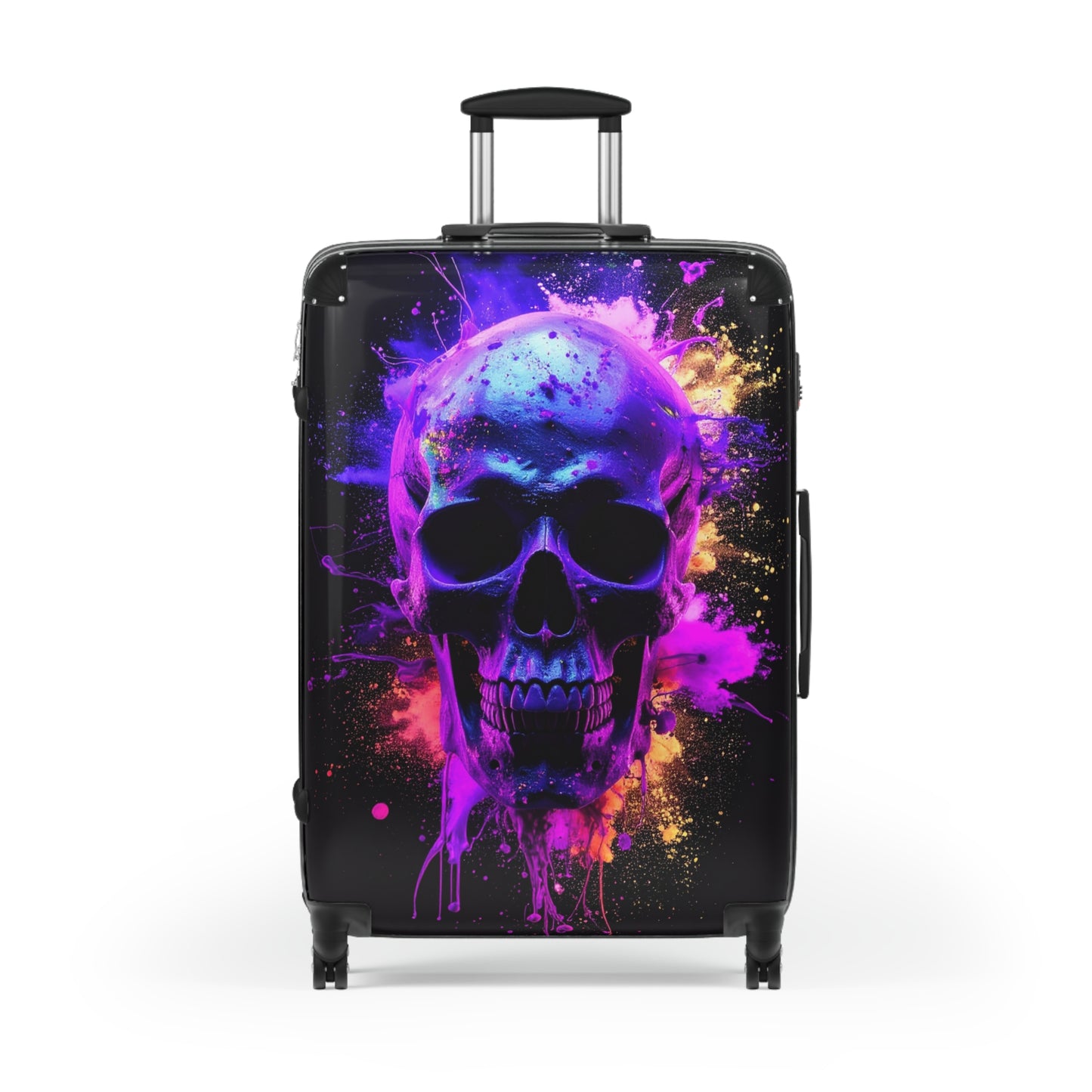 Vibrant Skull Suitcase - Perfect for Travel Lovers, Adventure Seekers, Halloween, Unique Gift, Colorful Luggage