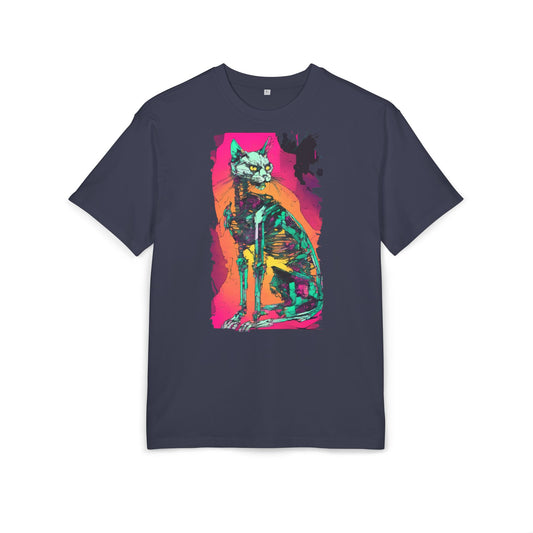Vibrant Cat Art Tee, Unisex Oversized T-Shirt, Colorful Pet Lover Gift, Unique Graphic Shirt, Casual Everyday Wear