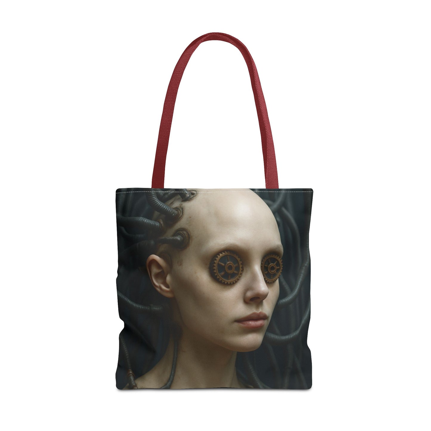 Futuristic Art Tote Bag - Unique Canvas Carryall, Cyberpunk Style, Eco-Friendly Shopping Bag, Ideal for Gifts, Fashion Statement
