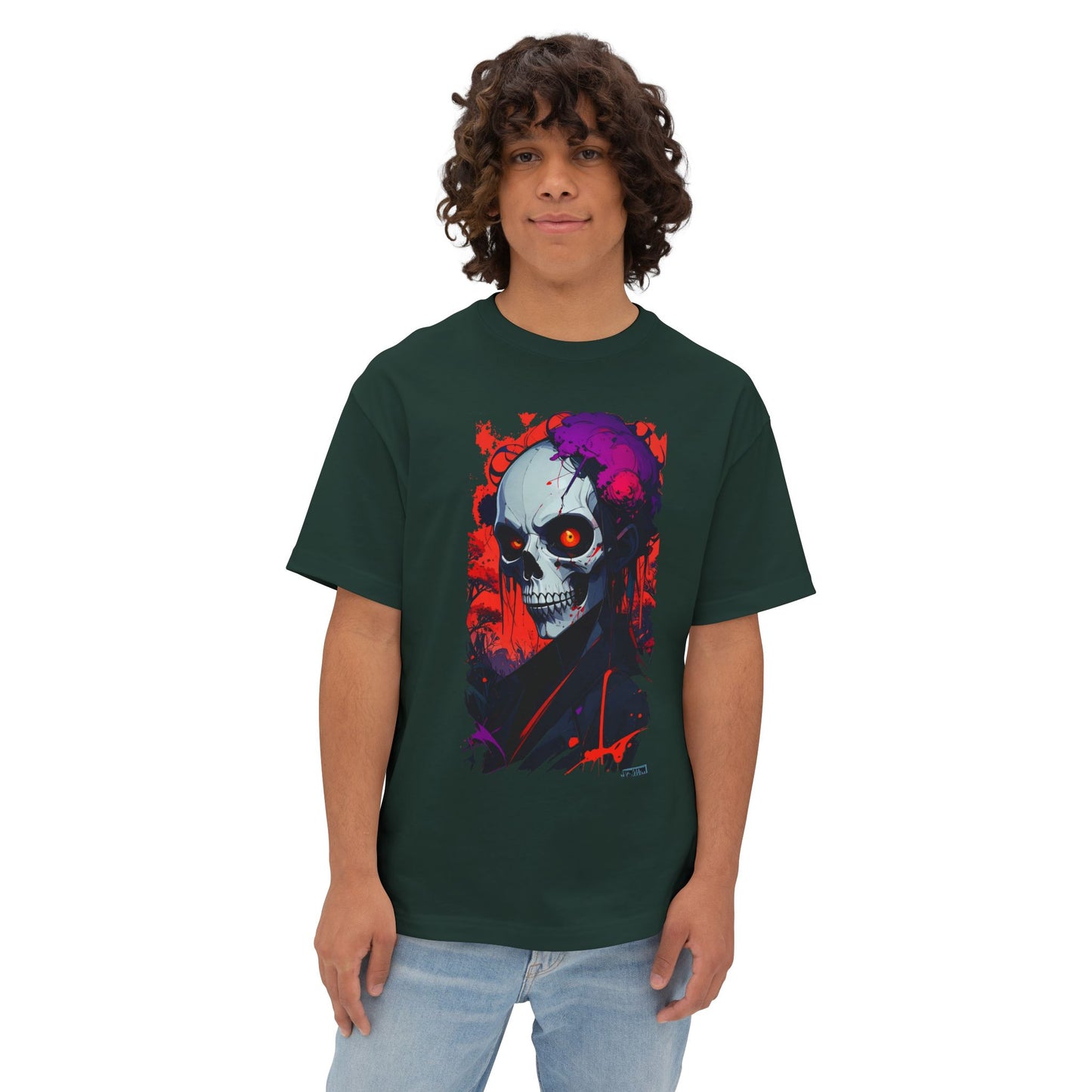 Edgy Skull Graphic Tee, Oversized T-Shirt for Casual Wear, Halloween Costume, Streetwear Fashion, Unisex Gift Idea